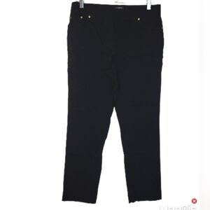 89th And Madison Black Stretch Pull-On Pants Size Petite Med Elastic Waistband